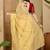 Yellow embroidered chiffon saree