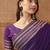 Purple embellished embroidered saree with blouse piece