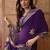 Purple embellished embroidered saree with blouse piece