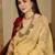 Yellow embroidered chiffon saree