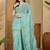 Blue embroidered chiffon saree