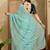 Blue embroidered chiffon saree