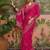 Magenta floral embroidered saree with blouse piece