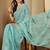 Blue embroidered chiffon saree