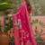 Magenta floral embroidered saree with blouse piece