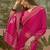Magenta floral embroidered saree with blouse piece