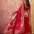 Red zari woven saree with blouse piece