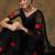 Black black floral embroidered saree