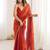 Orange embellished embroidered tissue designer saree