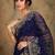 Navy blue embroidered net sarees