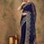 Navy blue embroidered net sarees