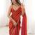 Orange embellished embroidered tissue designer saree
