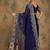 Navy blue embroidered net sarees