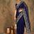 Navy blue embroidered net sarees