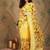 Yellow embroidered net sarees