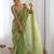 Lime embellished embroidered tissue designer saree
