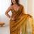Mustard embellished sequinned tissue designer saree