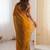 Mustard embellished sequinned tissue designer saree