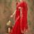 Red floral embroidered net sarees
