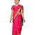 Pink girls woven design zari banarasi saree