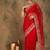 Red floral embroidered net sarees