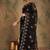 Black floral embroidered net saree