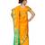 Yellow girls block print woven-design saree with blouse piece