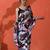 White mirror work floral printed digital printed satin saree with blouse piece