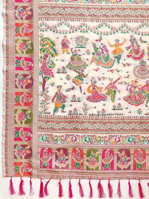 White woven design pashmina sarees 4
