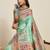 Sea green woven design pashmina sarees
