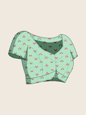 Sea green woven design pashmina sarees 5