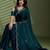 Green beads stones silk satin party sarees