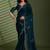 Green beads stones silk satin party sarees