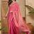 Pink embellished embroidered satin saree