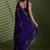 Purple floral beads and stones tissue designer saree