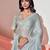 Grey gorgeous shimmer look saree with blouse piece