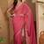 Pink embellished embroidered satin saree