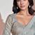 Grey gorgeous shimmer look saree with blouse piece