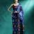 Blue printed saree with blouse piece