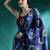 Blue printed saree with blouse piece