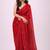 Red handloom khadi cotton traditional mirror work thread tassels sarees