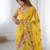 Yellow ethnic embellished saree with matching blouse