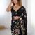 Black sequin embellished saree with matching blouse