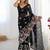 Black sequin embellished saree with matching blouse