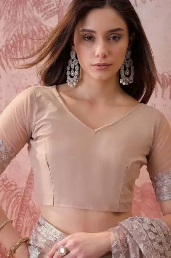 Beige embroidered  sarees