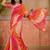 Orange printed chanderi ready to wear saree blouse piece