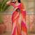 Orange printed chanderi ready to wear saree blouse piece