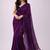 Purple handloom khadi cotton traditional mirror work thread tassels sarees