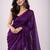 Purple handloom khadi cotton traditional mirror work thread tassels sarees