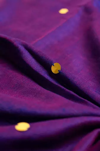 Purple handloom khadi cotton traditional mirror work thread tassels sarees